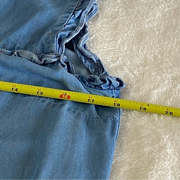 PHILOSOPHY / Chambray Sleeveless Ruffle Dress Size S - Picture 8 of 9